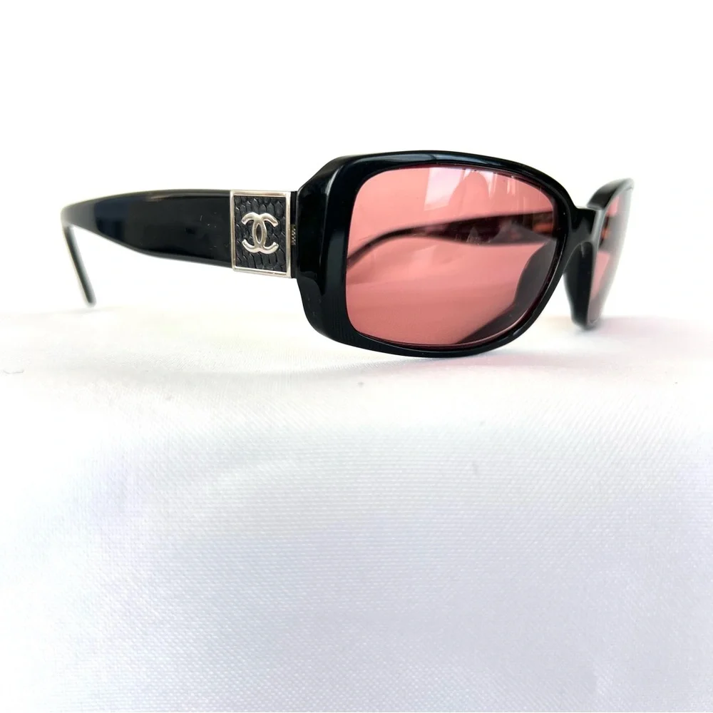CHANEL 5115-Q c.501/87 Rectangle Curved Lens Black CC Frame Prescription Glasses